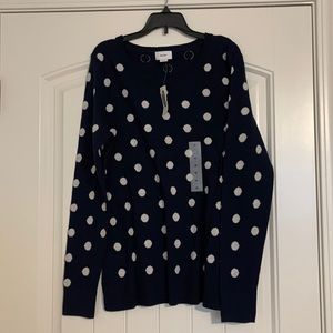 Polkadot navy blue sweater